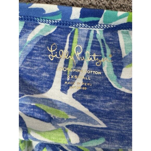 Lilly Pulitzer Blue Crush Bamboo Palmetto Top XXS Shirt Preppy Beach NWOT‎ - Picture 9 of 11